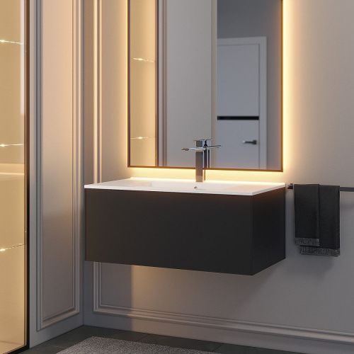 Тумба с раковиной Uperwood Parma Premium 39330205467 90х50 цвет черный - фото 4