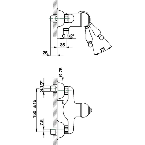Смеситель для душа Cisal Arcana Empress EM00044121 Акция настенный хром - фото 2