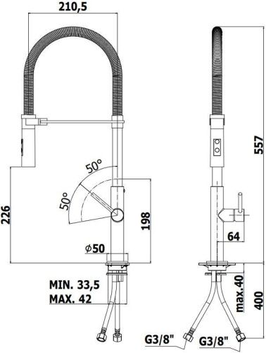 Смеситель для кухни Paffoni CHEF CH179CR на мойку хром - фото 2
