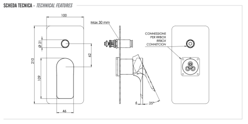 Смеситель для душа Remer Infinity I09KBXV встраиваемый в стену нержавеющая сталь - фото 2