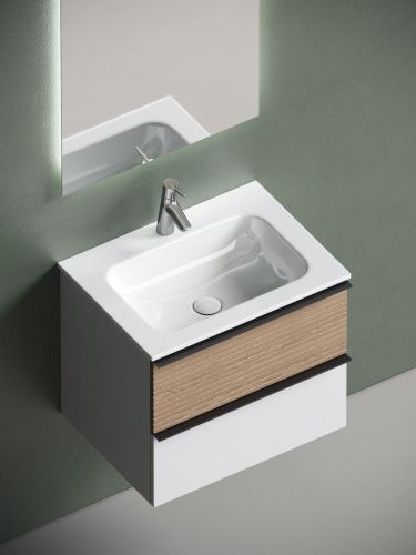 Тумба под раковину Sancos DELTA DL60W 60х40 подвесная цвет коричневый - фото 5