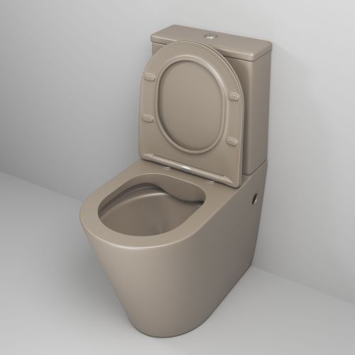Унитаз напольный с бачком Grossman Color GR-4480BRLMS бежевый с сиденьем безободковый каскадный смыв - фото 4
