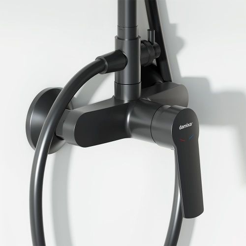 Душевая стойка Damixa Jupiter 977710300 настенная цвет черный - фото 5