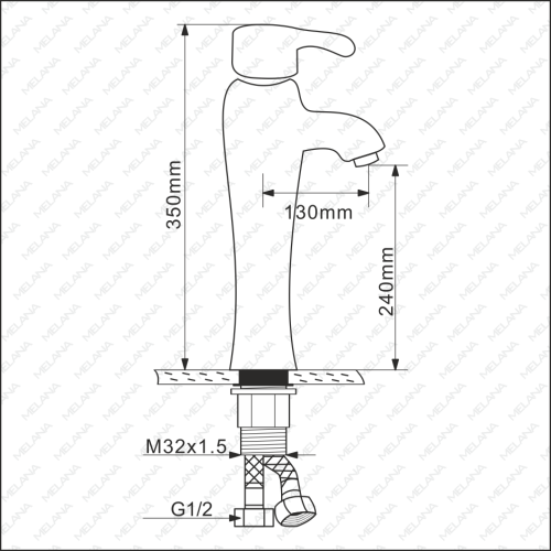 Смеситель Melana F-001CBK на раковину - фото 2