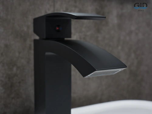 Смеситель Gid Cascada L120BMK на раковину черный - фото 4