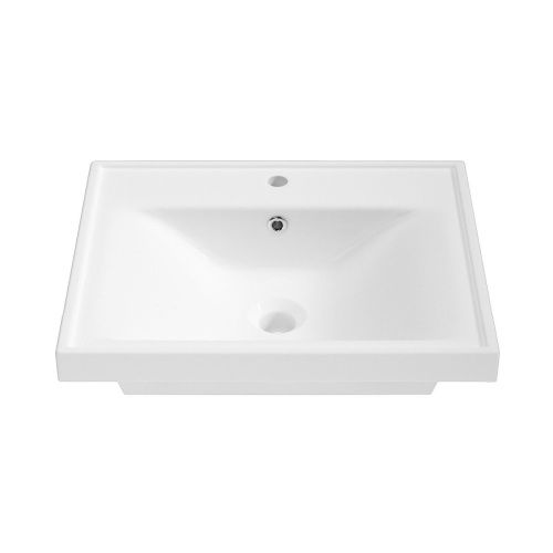 Раковина из сантехнического фарфора Wellsee FreeDom 151102000 60х50 подвесная цвет белый 1 отверстие под смеситель
