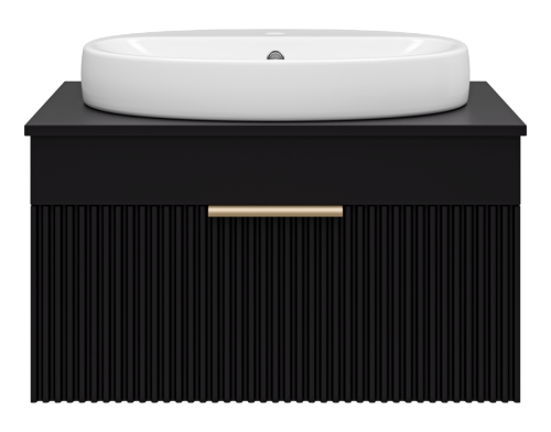 Тумба под раковину Brevita Enfida ENF-06070-0241Я 70х50 подвесная цвет черный - фото 2