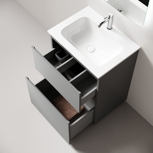 Тумба под раковину Sancos FOLK Floor FL60FES 60х40 напольная цвет серый - фото 3