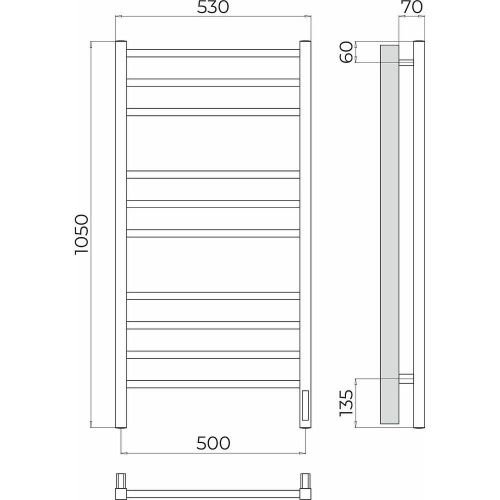 Полотенцесушитель электрический Terminus 4670078544407 55х105 хром - фото 3