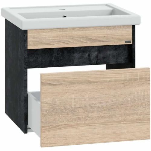 Тумба под раковину СанТа Мира 700354 60х40 подвесная цвет бежевый - фото 2