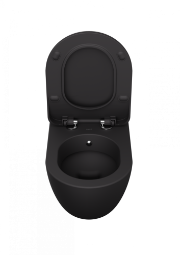 Чаша унитаза подвесная Creavit Free FE320-00AM00E-0000 цвет черный без сиденья душевой смыв - фото 3