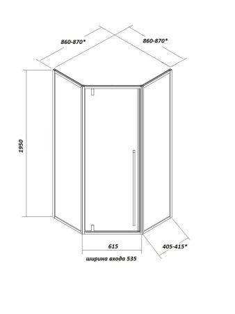 Душевой уголок Cerutti SPA C3AWD 90х90 стекло прозрачное профиль белый без поддона