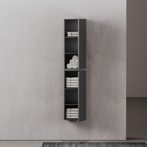 Шкаф-пенал Sancos FOLK PFL35GS 40х170 подвесной цвет серый - фото 4