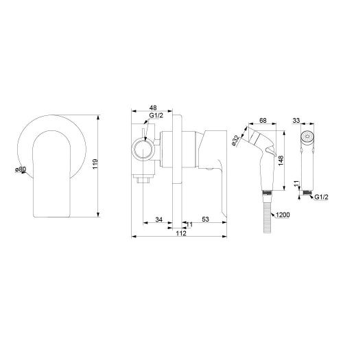 Гигиенический душ со смесителем Damixa Apollo 477510000 хром - фото 5