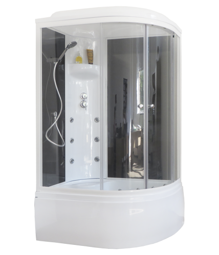 Душевая кабина Royal Bath ВК RB8120BK3-BT-L 120х80 асимметричная с крышей ориентация левая