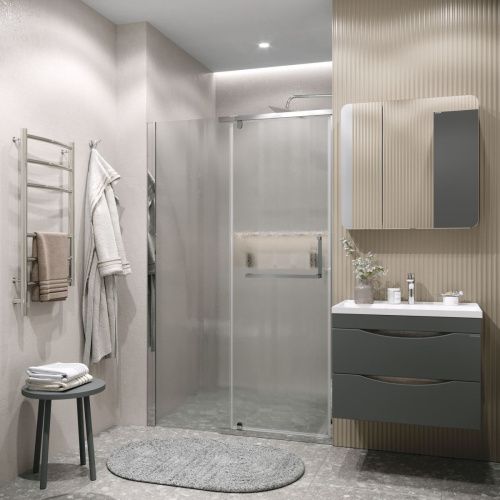 Душевая дверь Grossman Pragma 100.K33.03.120.10.02 120х195 стекло текстурное профиль хром - фото 3