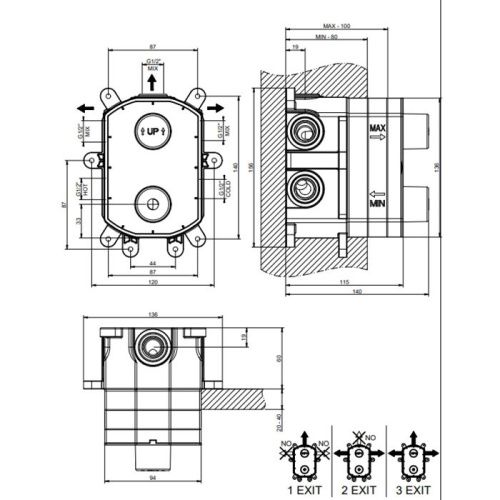 Внутренний механизм смесителя Gessi Emporio Via manzoni 38269#031 - фото 2