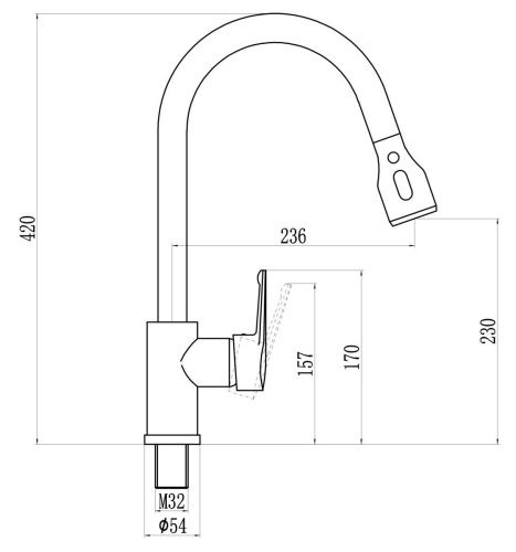 Смеситель для кухни Savol S-002801 на столешницу хром - фото 2