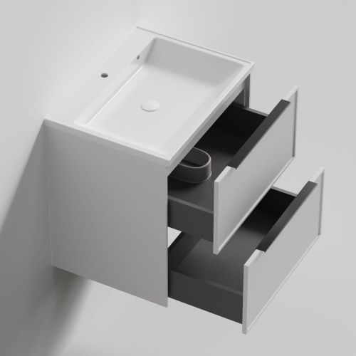 Тумба с раковиной La Fenice SIMPLA TWIN NFNC-01-SIM-B-100-2-3-100 100х50 подвесная цвет белый - фото 2