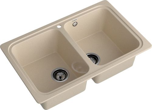 Кухонная мойка Granfest Standart S-780K кашемир 80х50 цвет бежевый поверхность матовая - фото 2