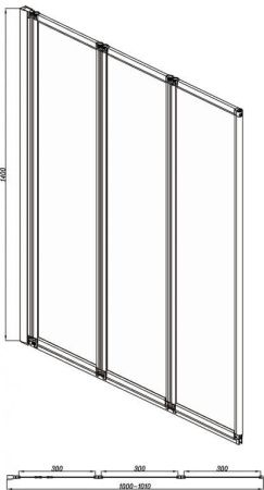 Душевая шторка на ванну Bravat Alfa BG100.5320A 100х140 стекло прозрачное профиль хром ориентация универсальная