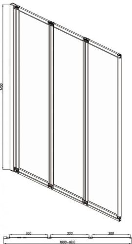 Душевая шторка на ванну Bravat Alfa BG100.5320A 100х140 стекло прозрачное профиль хром ориентация универсальная - фото 3