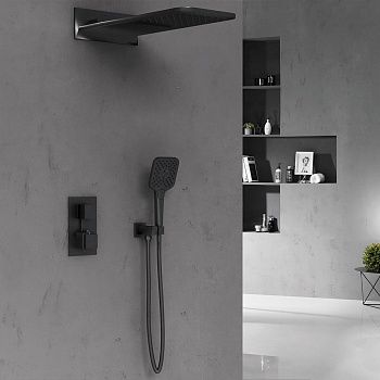 Душевая система Vincea VSFW-103TMB встраиваемая в стену цвет черный с термостатом