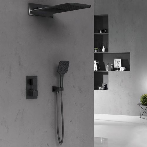 Душевая система Vincea VSFW-103TMB встраиваемая в стену цвет черный с термостатом