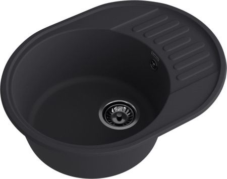 Кухонная мойка Granfest Quarz 58 черный 60х50 цвет черный поверхность матовая