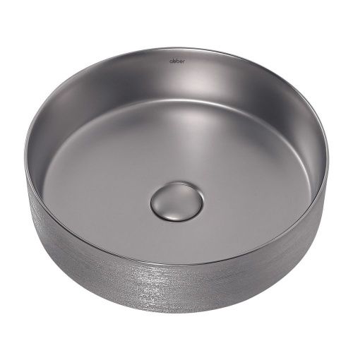 Раковина из сантехнического фаянса Abber BEQUEM AC2109BSM 40х40 накладная цвет хром без отверстий под смеситель - фото 2