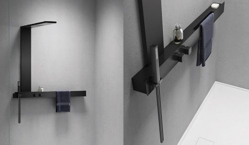 Душевая панель Cerutti SPA CT9660 настенная цвет черный - фото 4