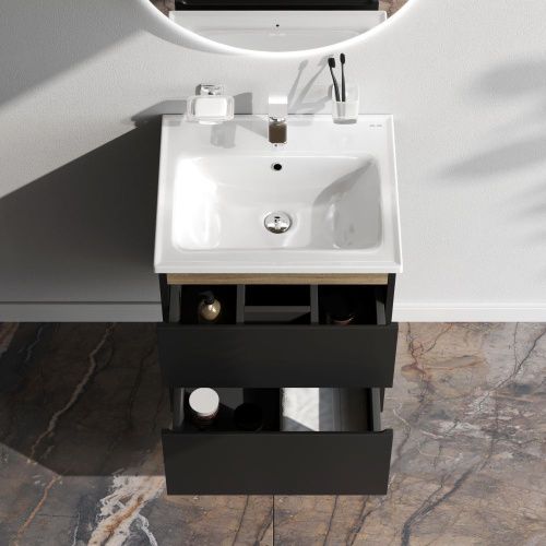 Тумба под раковину Am.Pm X-Joy M85AFHX0552BM 50х40 подвесная цвет черный - фото 3