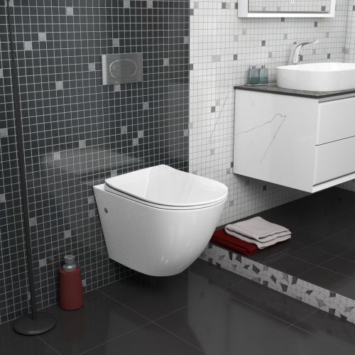 Унитаз подвесной Grossman Санфаянс GR-4411S белый с сиденьем безободковый каскадный смыв - фото 5