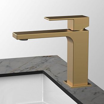 Смеситель Vincea Cube VBF-1C01BG на раковину золото