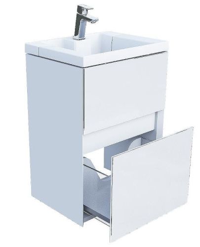 Тумба с раковиной 1MarKa Bumble Ц0000001481 40х30 подвесная цвет белый - фото 2