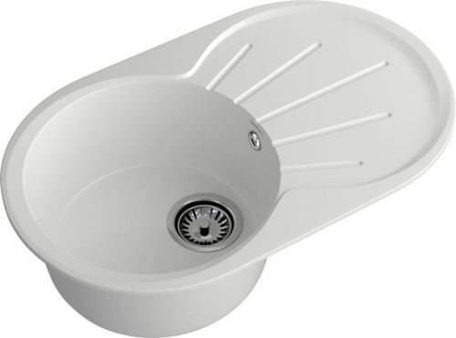Кухонная мойка Granfest Rondo R-750L иней 75х45 цвет белый поверхность матовая - фото 2