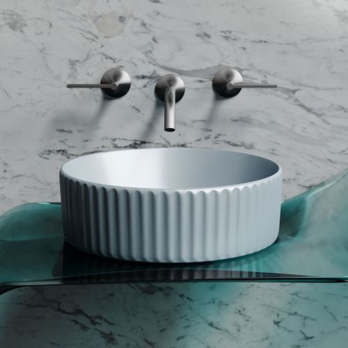 Раковина из сантехнического фарфора Ceramica Nova ELEMENT CN6057MHL 40х40 накладная цвет голубой без отверстий под смеситель - фото 4