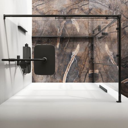 Душевой уголок Am.Pm Func W84G-403-12090-BТ 120х90 стекло прозрачное профиль черный без поддона