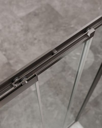 Душевая дверь Cezares MOLVENO MOLVENO-BF-3-90-C-GM-IV 90х195 стекло прозрачное профиль оружейная сталь - фото 3