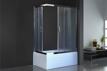 Душевой уголок Royal Bath BP RB8100BP-C-CH-R 100х80 стекло матовое профиль хром с поддоном