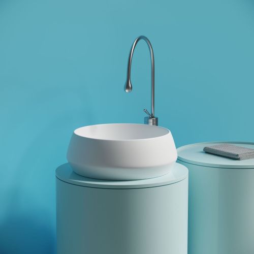 Раковина из сантехнического фарфора Ceramica Nova MAYA CN12004MW 40х40 накладная цвет белый без отверстий под смеситель - фото 3