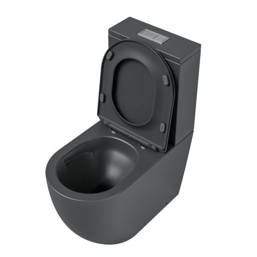 Унитаз напольный с бачком Grossman Торнадо GR-4494GMSQ серый с сиденьем микролифт безободковый смыв торнадо - фото 3