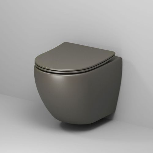 Унитаз подвесной Grossman Color GR-4455GSMS зеленый с сиденьем безободковый каскадный смыв - фото 2