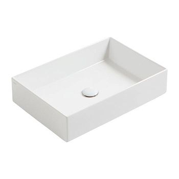 Раковина из сантехнического фаянса Simas Agile AG60 bi matt 60х40 накладная цвет белый без отверстий под смеситель