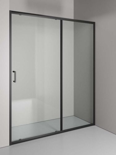Душевая дверь Orange E02-160TB 160х190 стекло прозрачное профиль черный - фото 2