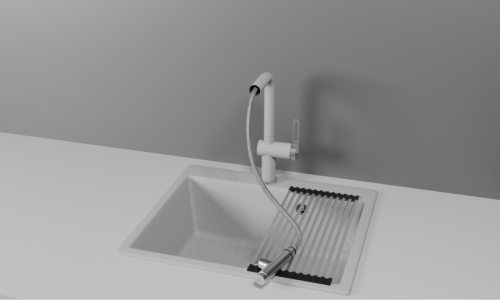 Смеситель для кухни Granula 8169, БАЗАЛЬТ на мойку серый - фото 2