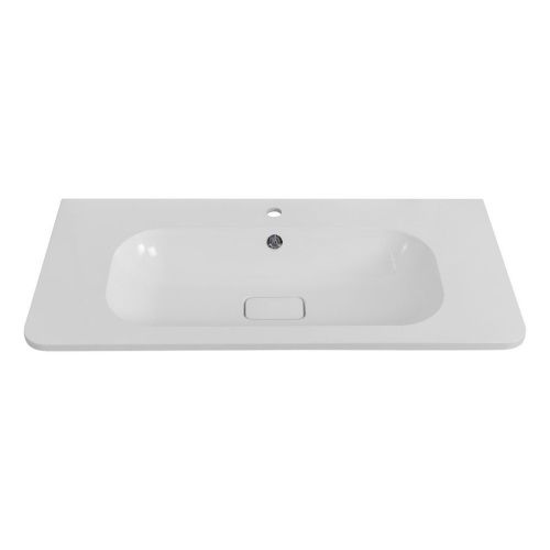 Раковина из искусственного камня Cezares RELAX CZR-1000/480-LV-MR-NV 100х50 подвесная цвет белый 1 отверстие под смеситель - фото 2