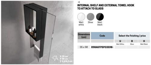 Полка в ванную комнату Novellini Frame Accessories R90AKFPSPO3590-H - фото 2