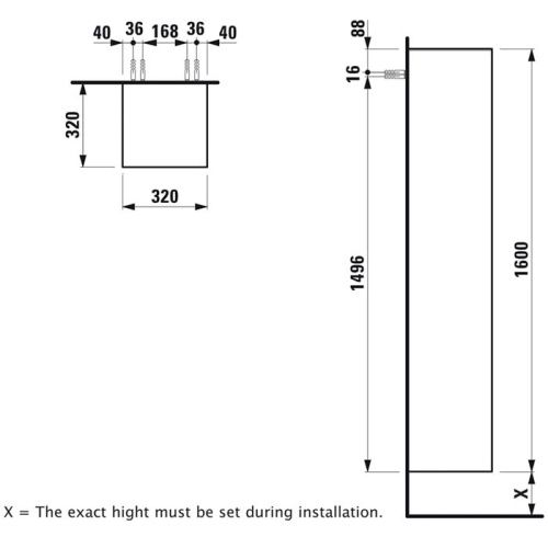 Шкаф-пенал Laufen New Classic 4.0606.1.085.631.1 30х160 цвет белый - фото 2