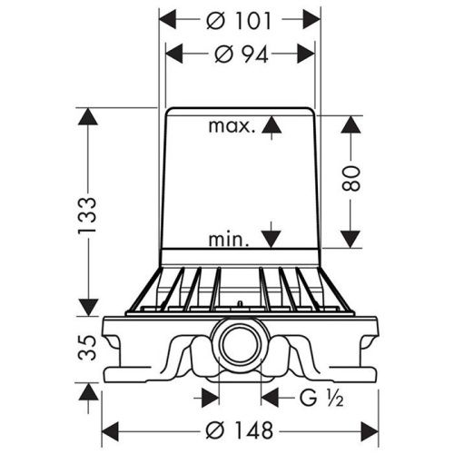 Встраиваемая часть напольного смесителя Hansgrohe 10452180 - фото 2